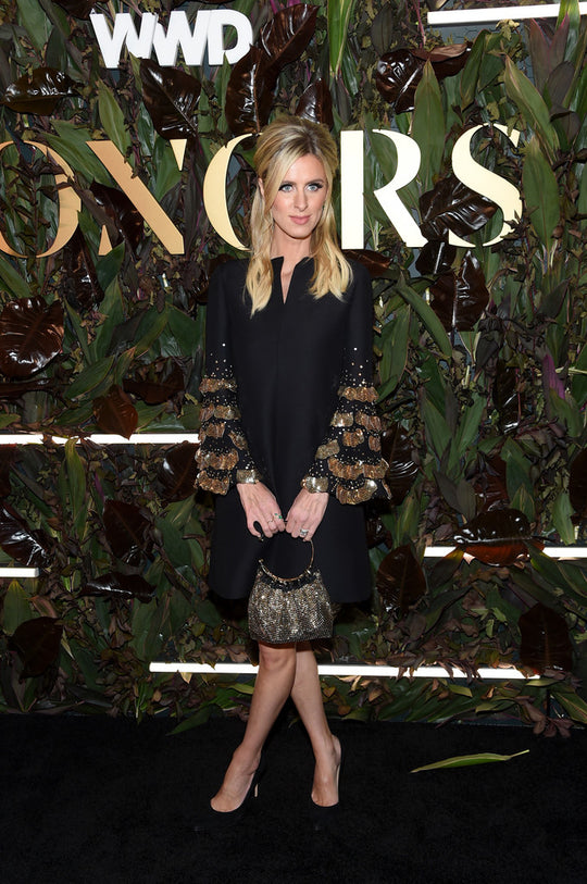 Nicky Hilton wears Renna Jewels by Renna Taher to the WWD Honors in NYC to honor Pierepaolo Piccioli as designer of the year for Valentino.