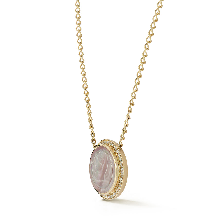 Blossom Caspian Necklace - Pink Mother of Pearl and Diamond