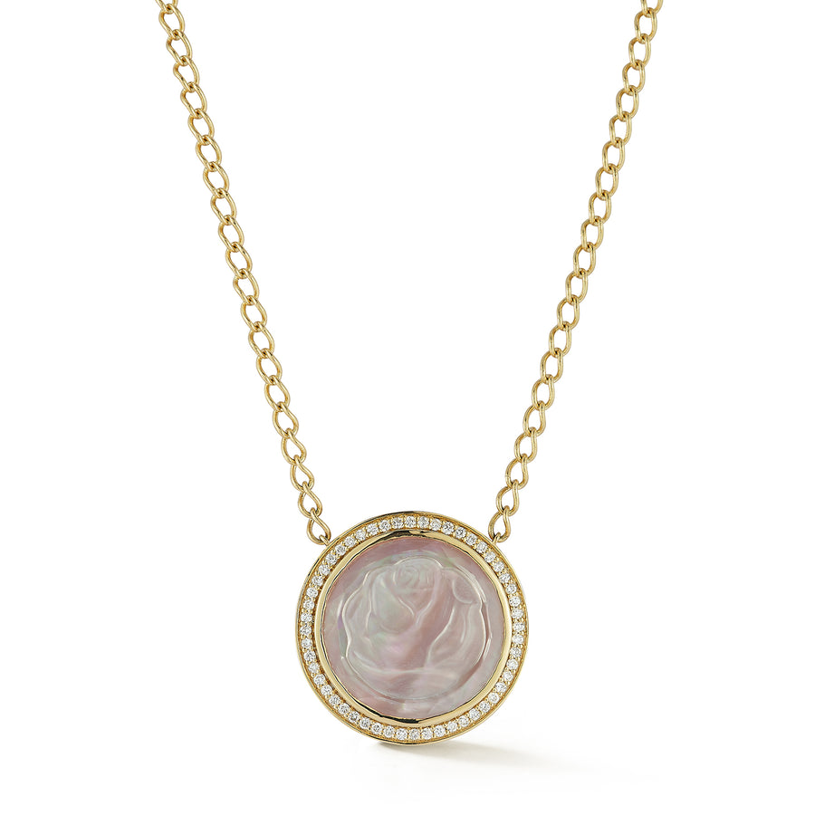 Blossom Caspian Necklace - Pink Mother of Pearl and Diamond