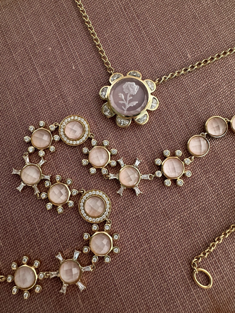 Galaxy Necklace - Pink Opal