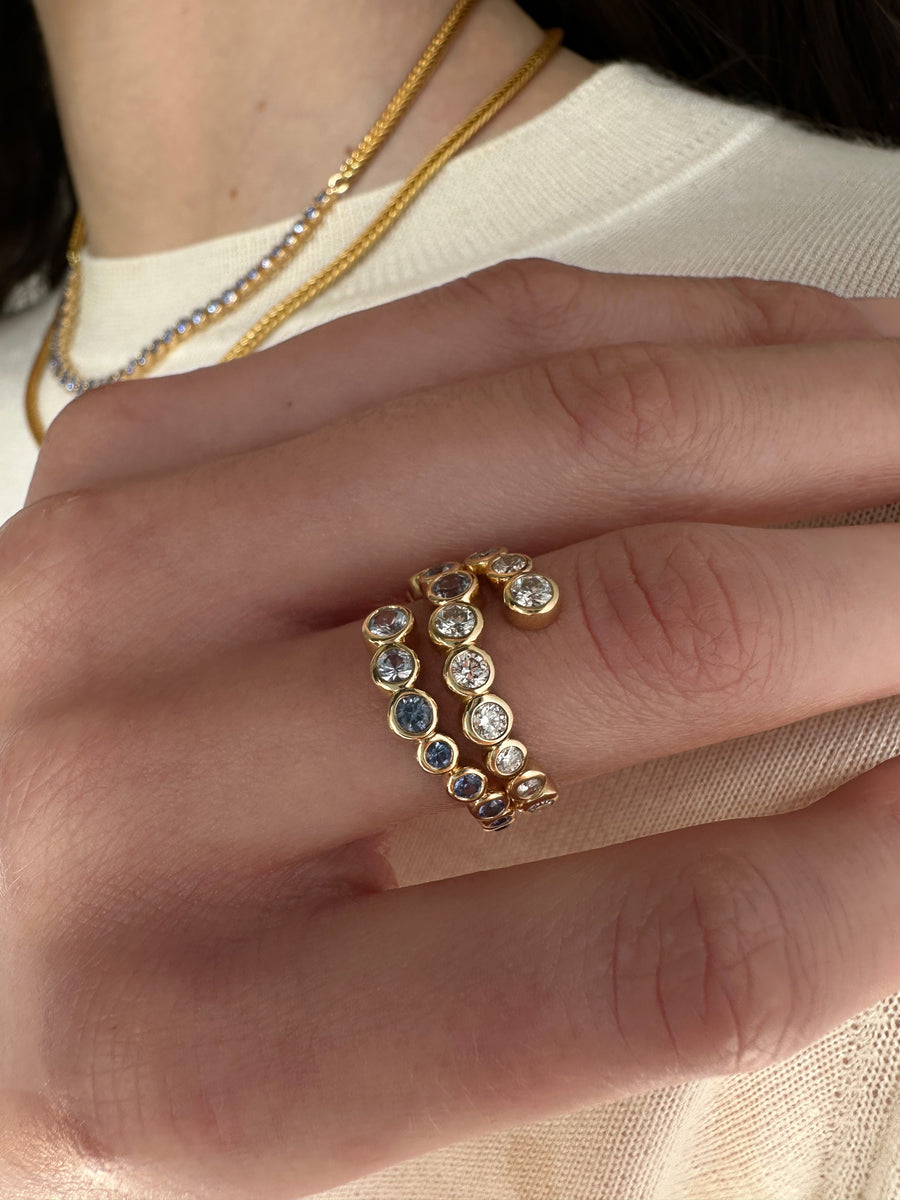 Diamond Open Wave Ring
