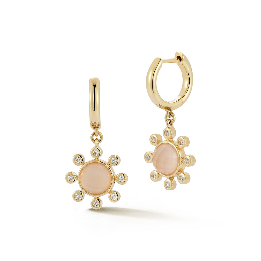 Little Dipper Huggie Hoops - Pink Opal