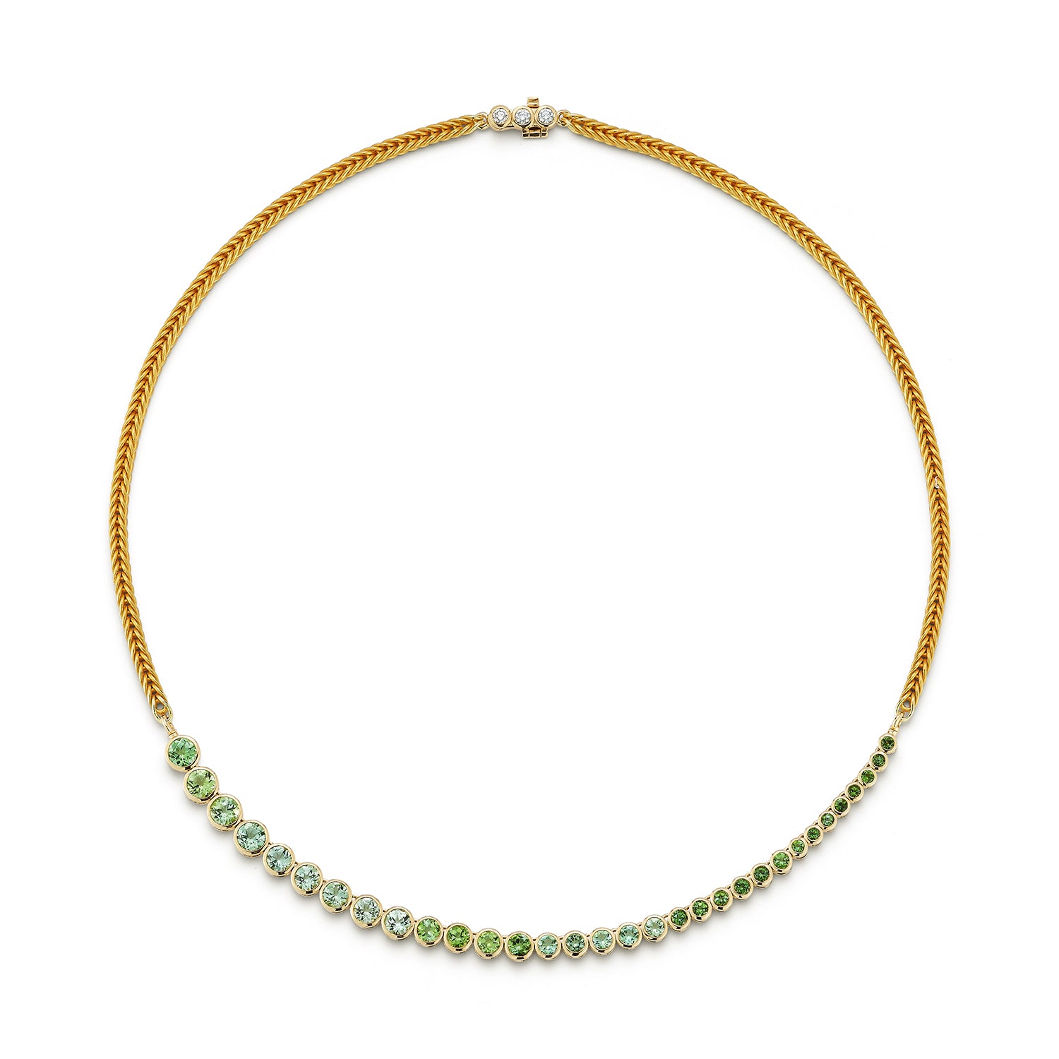 Asymmetrical Mint Tourmaline Bubble Necklace – RENNA