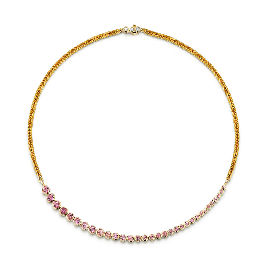 Asymmetrical Pink Tourmaline Bubble Necklace