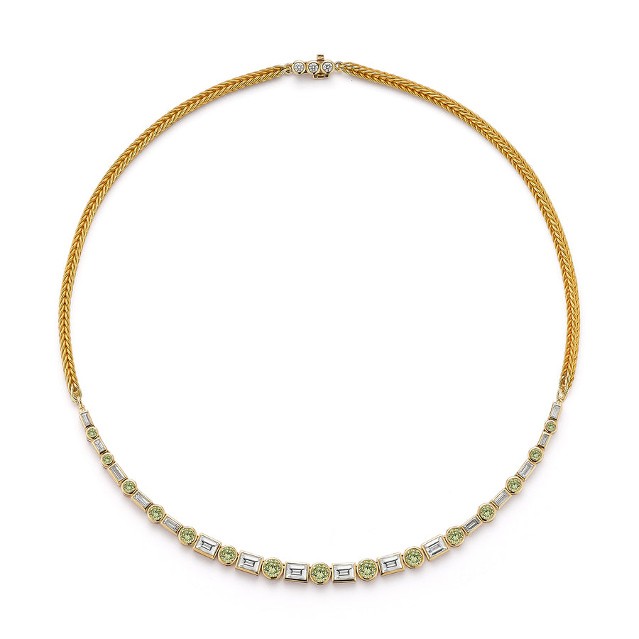 Diamond and Mali Garnet Bubble Necklace