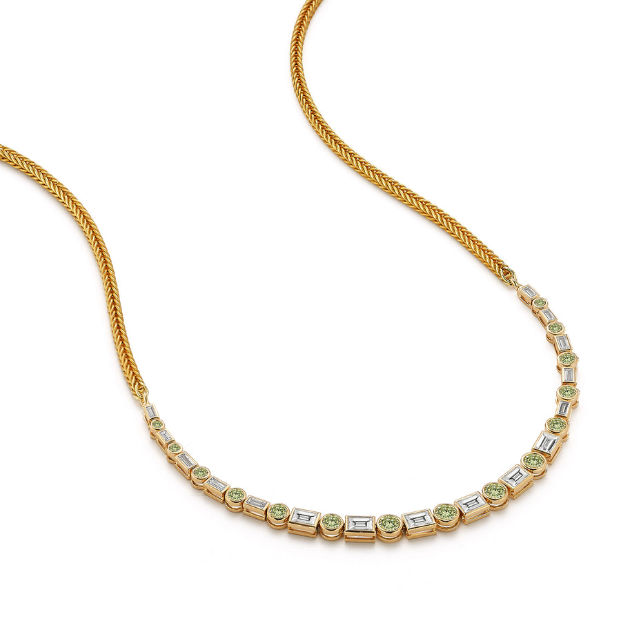 Diamond and Mali Garnet Bubble Necklace