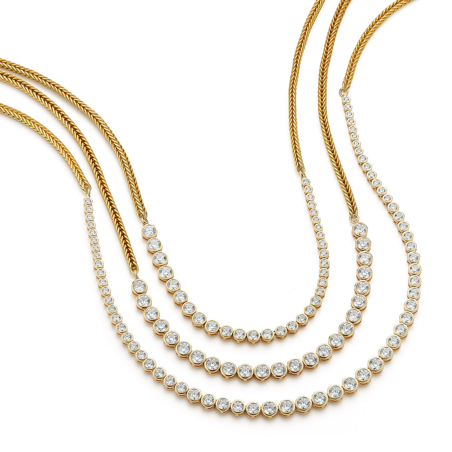 Asymmetrical Diamond Bubble Necklace