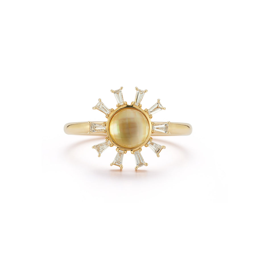 Starburst Ring - Yellow Mother-of-Pearl