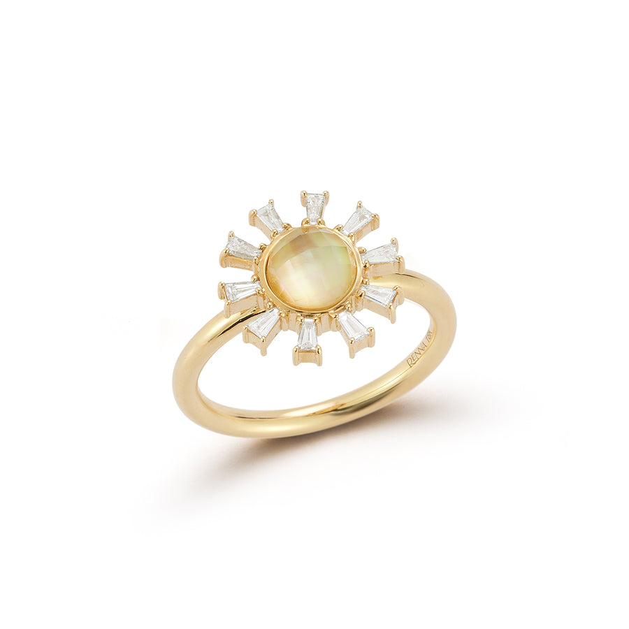 Starburst Ring - Yellow Mother-of-Pearl