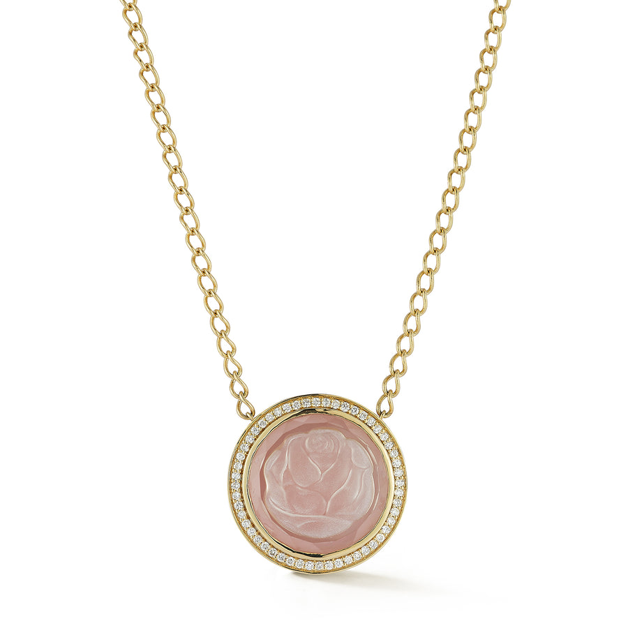 Blossom Caspian Necklace - Pink Opal and Diamond