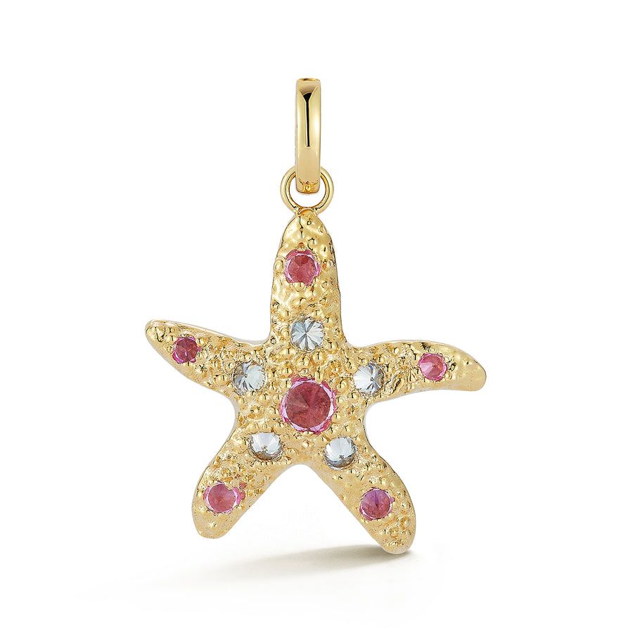 Starfish Pendant - Diamond and Pink Sapphire