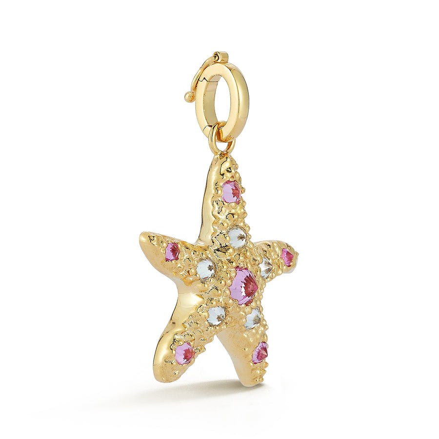 Starfish Pendant - Diamond and Pink Sapphire