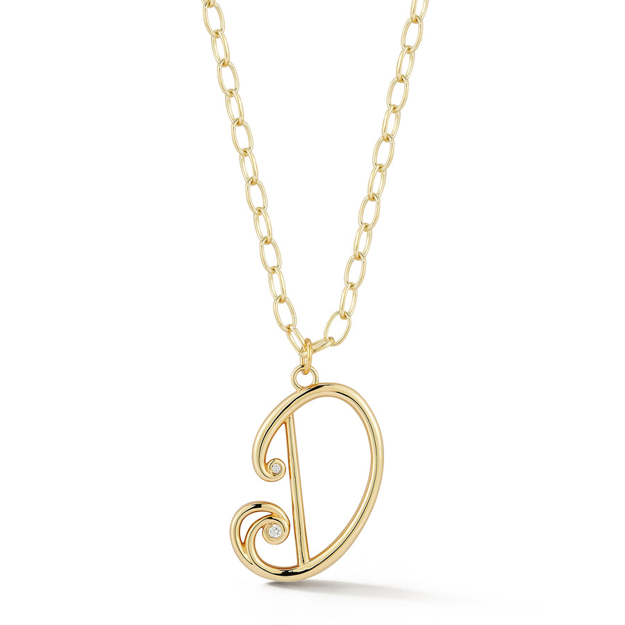 Wave Initial Necklace