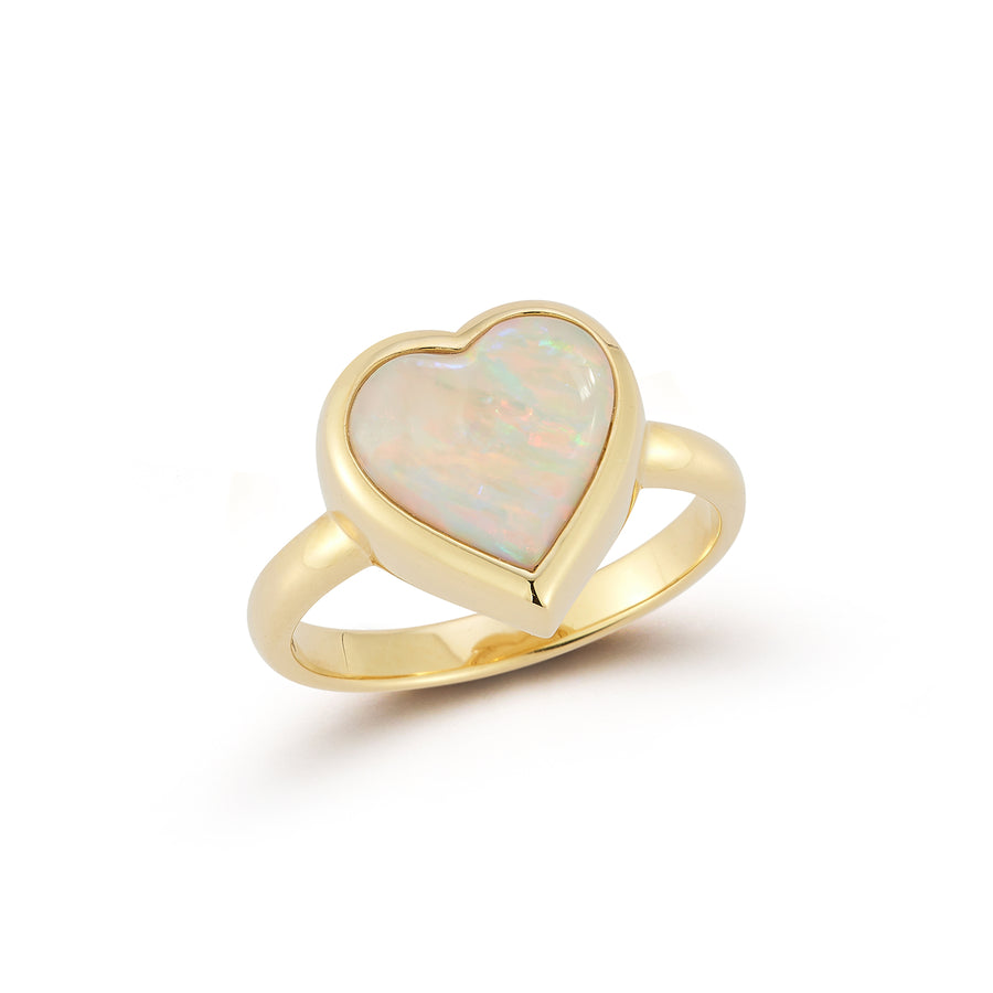 Large Australian Opal Heart Ring
