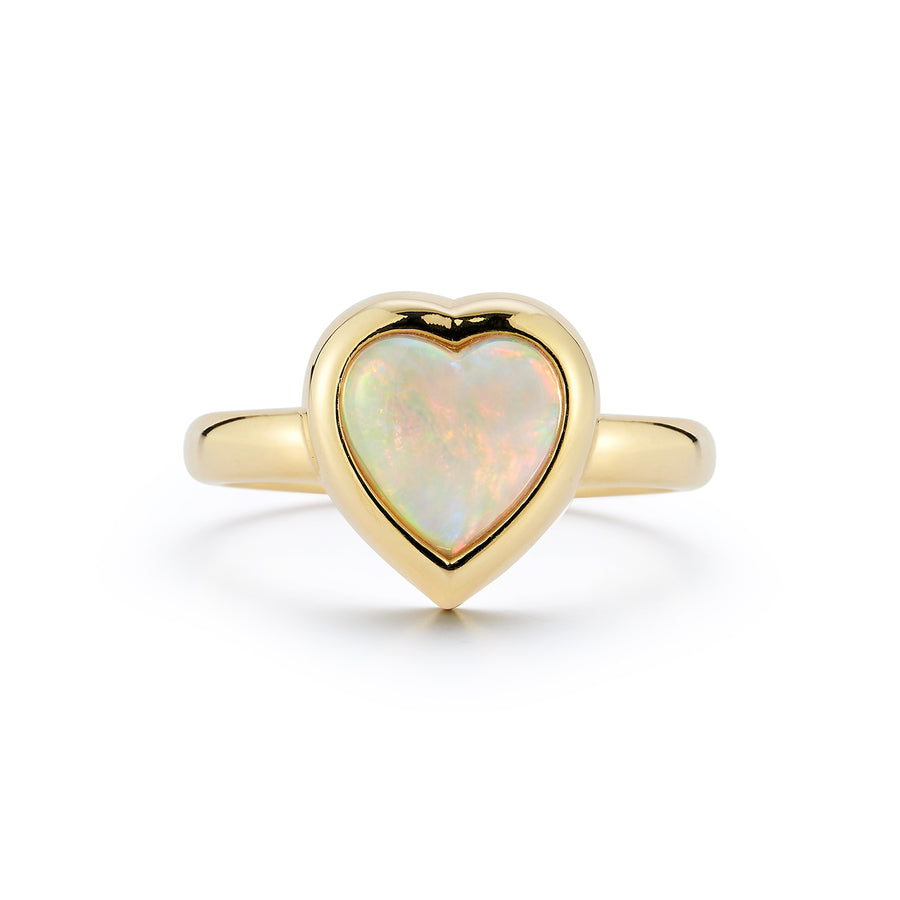 Medium Australian Opal Heart Ring