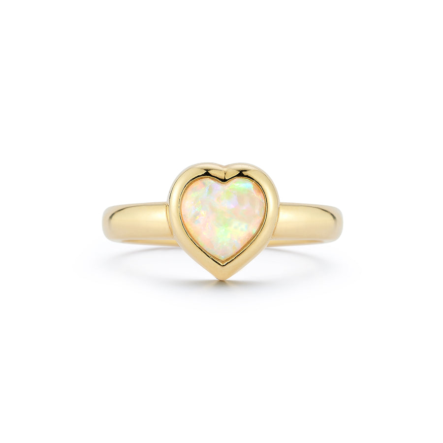 Small Australian Opal Heart Ring