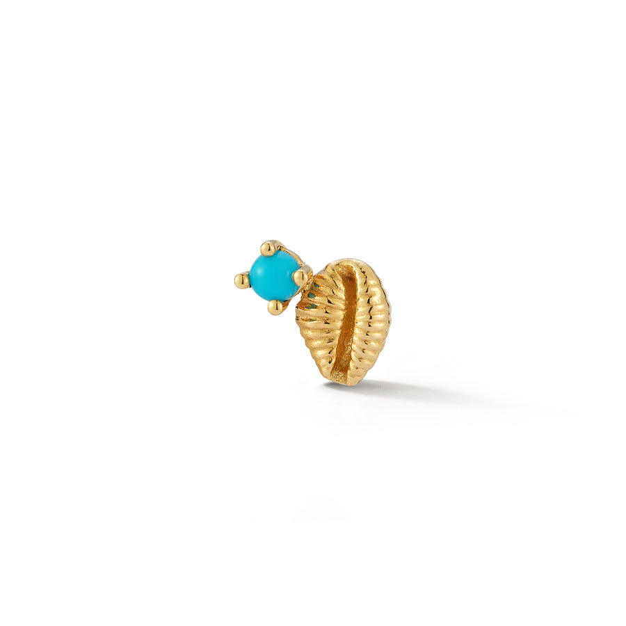 Bitsy Bean Stud with Turquoise - Open