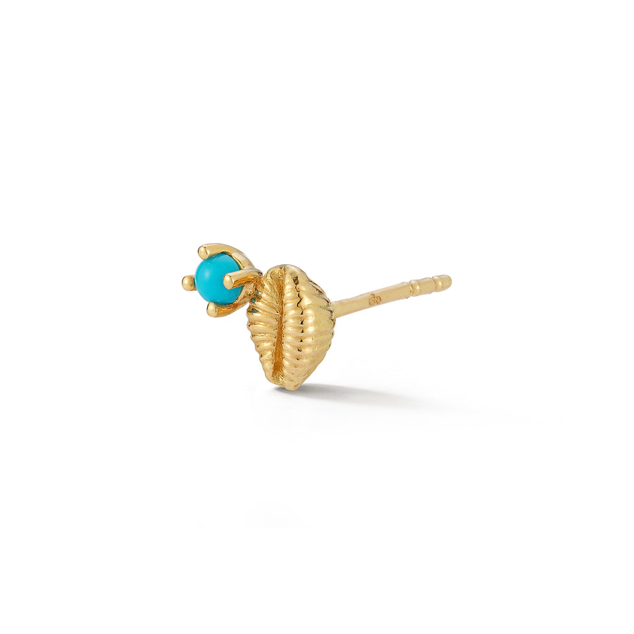 Bitsy Bean Stud with Turquoise - Open
