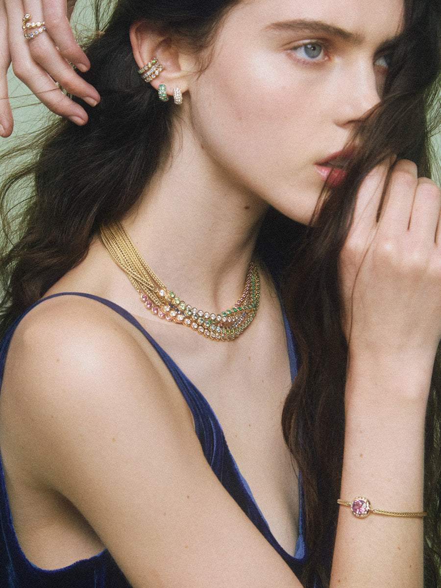 Asymmetrical Golden Beryl Bubble Necklace