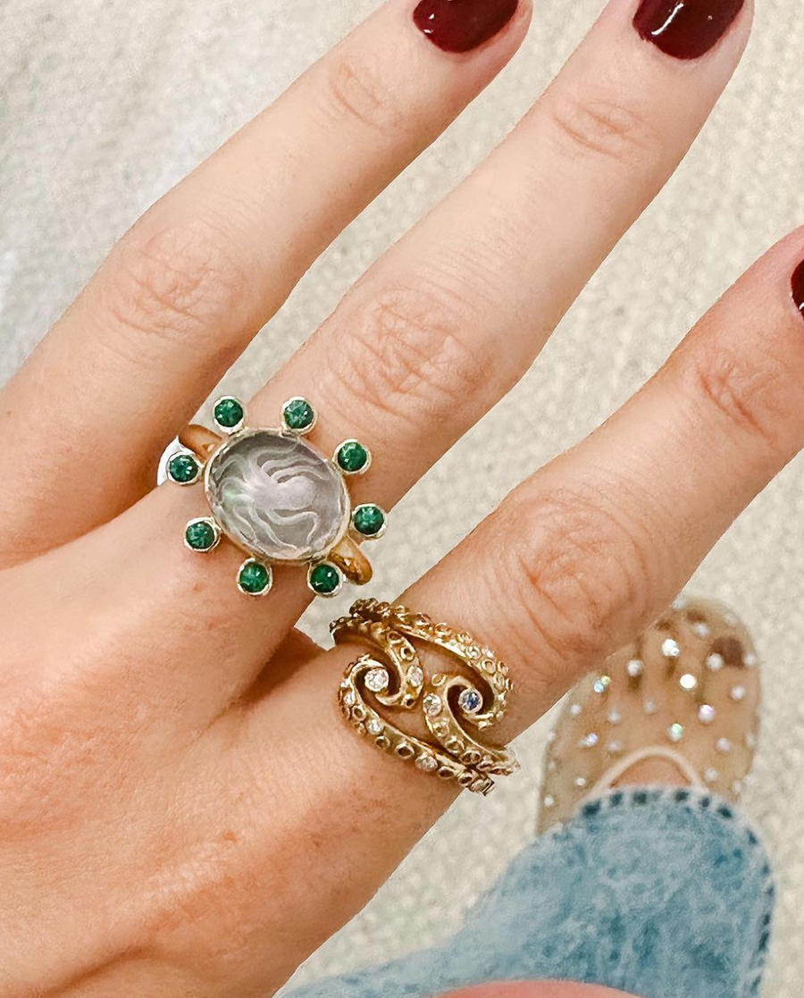 Small Caspian Ring- Emerald
