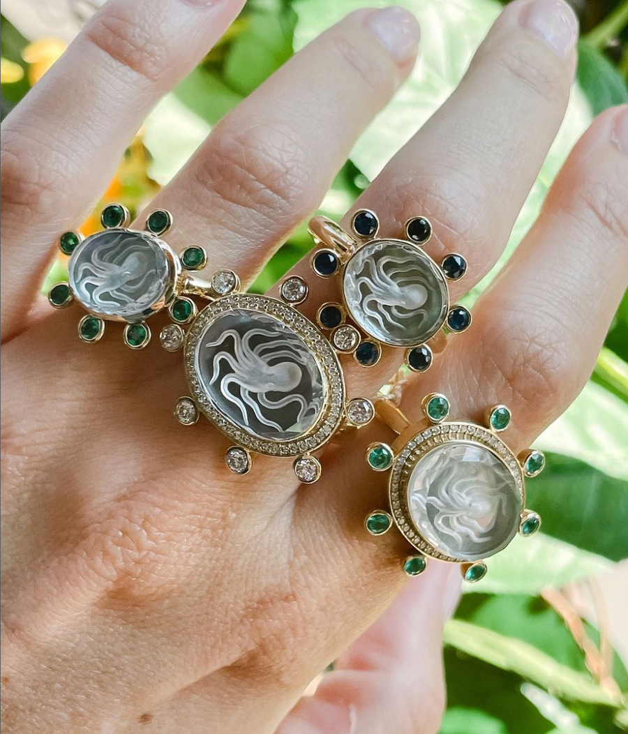 Small Caspian Ring- Deep Sapphire
