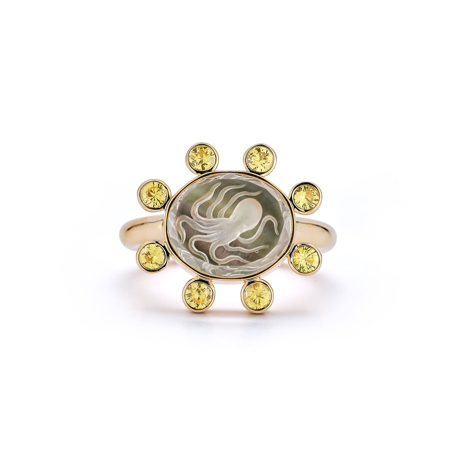 Small Caspian Ring- Yellow Sapphire