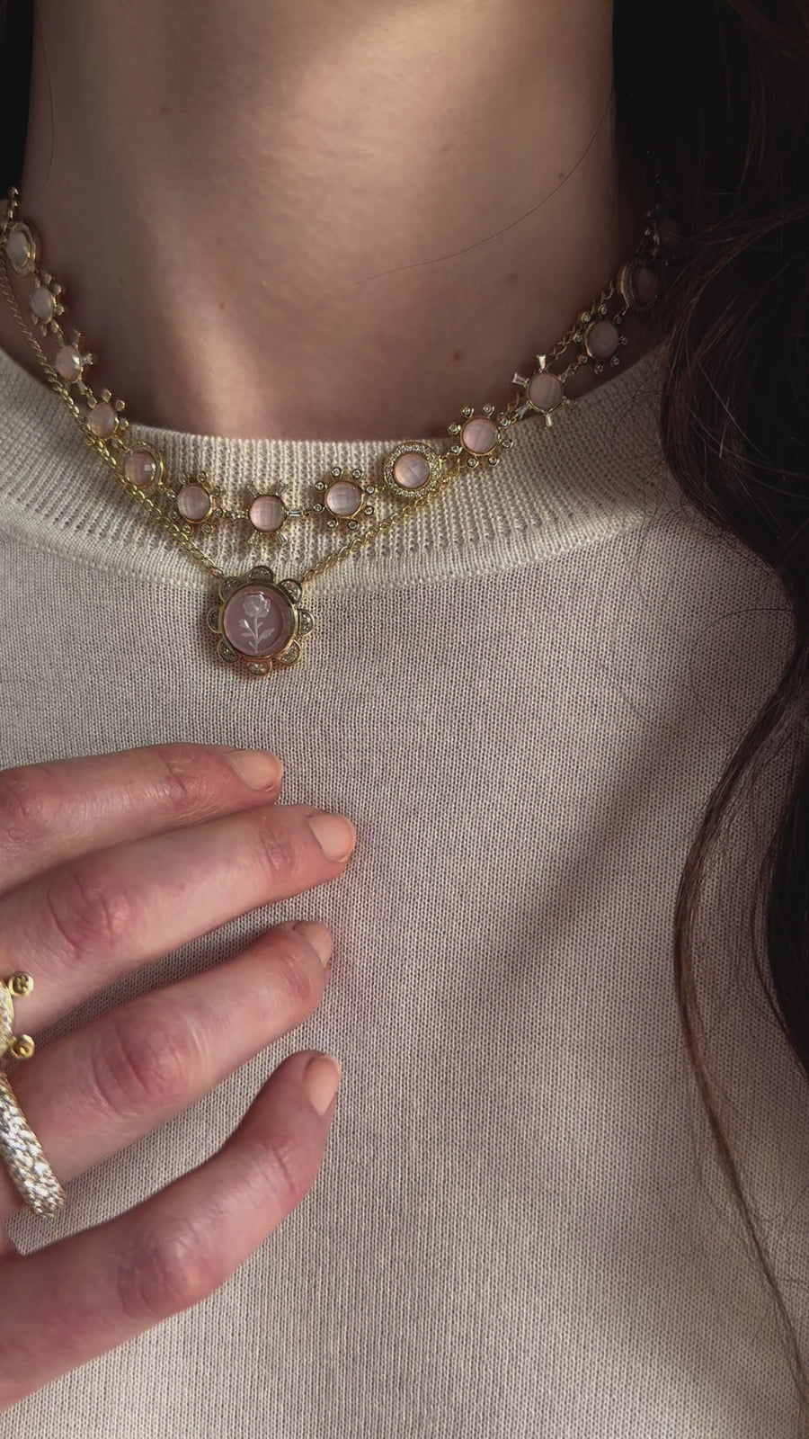 Galaxy Necklace - Pink Opal