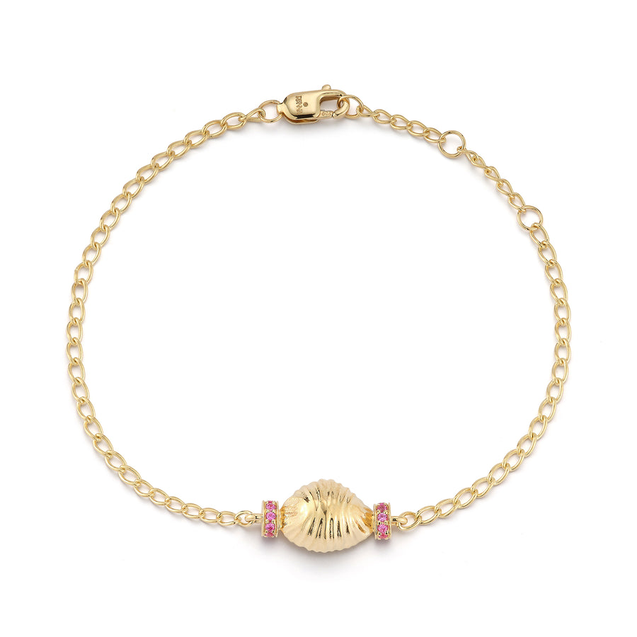 Thread and Shell Bracelet - Pink Sapphire