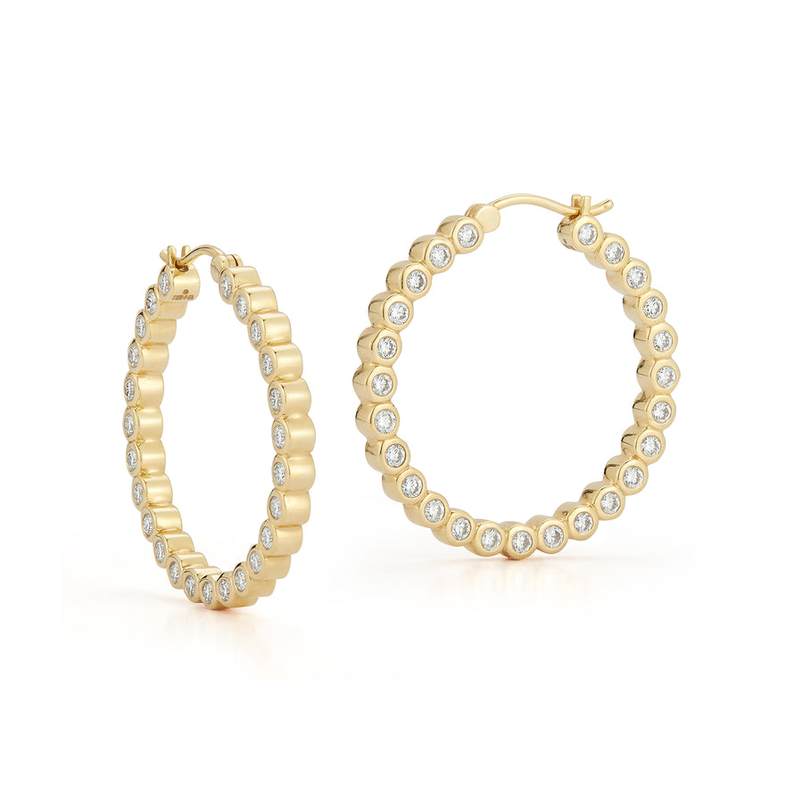 Bubble Double-Sided Diamond Hoops - Large