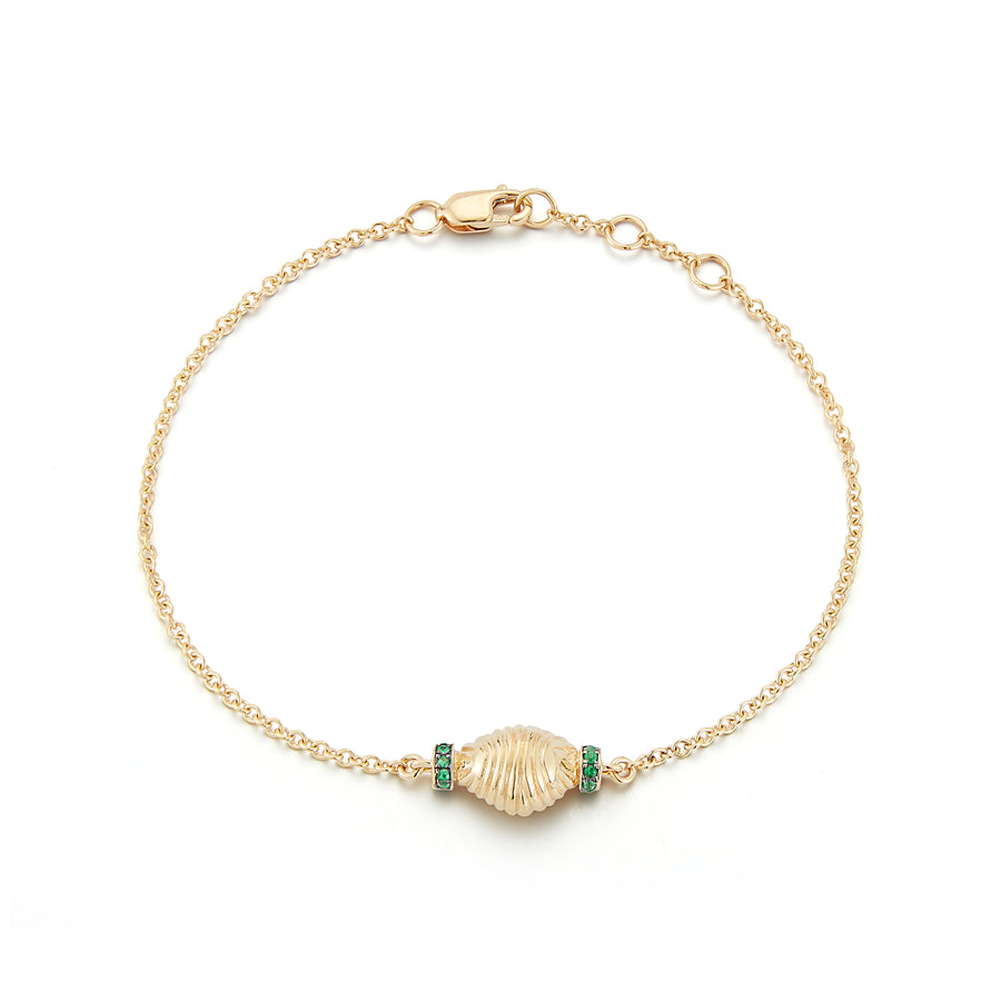 Thread and Shell Bracelet - Emerald