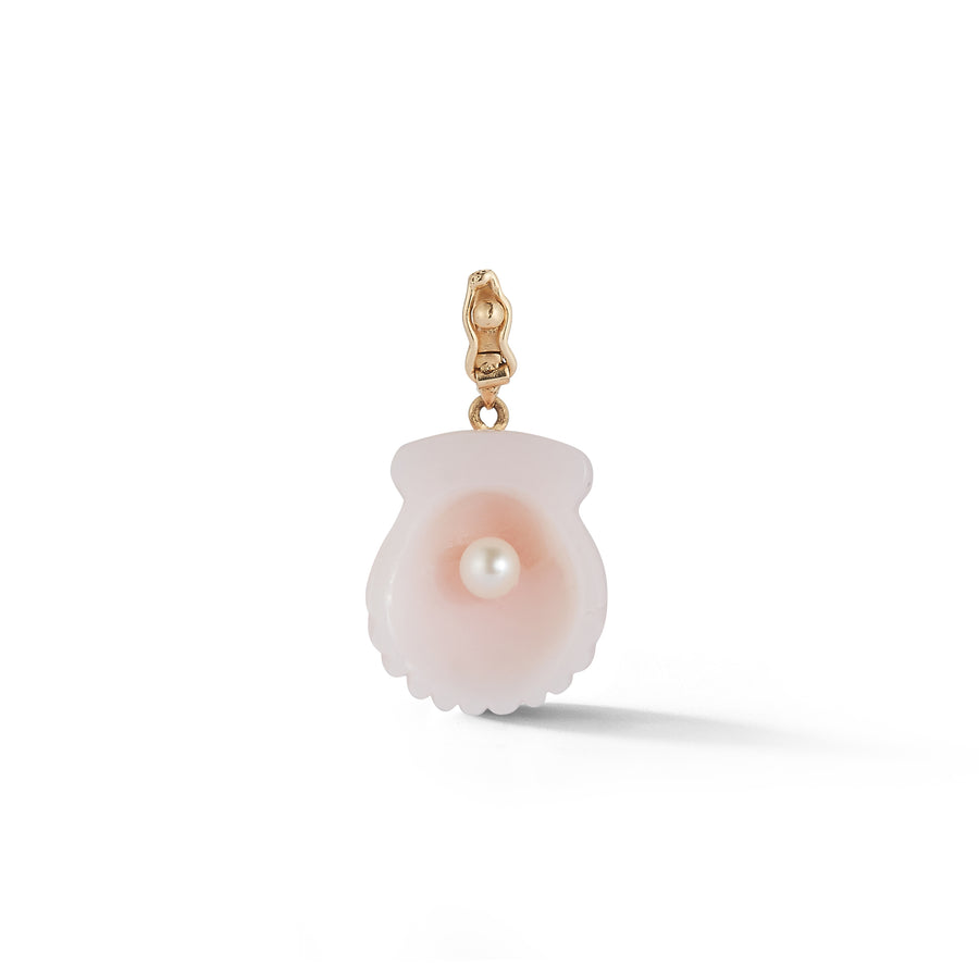 Dream Shell Pendant - Pink Opal