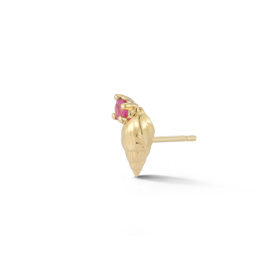 Bitsy Ursula Stud with Pink Sapphire - Closed