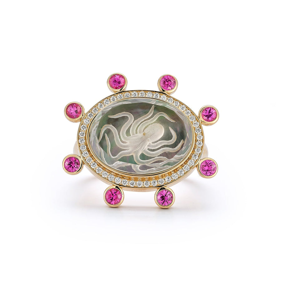 Large Caspian Ring- Pink Sapphire