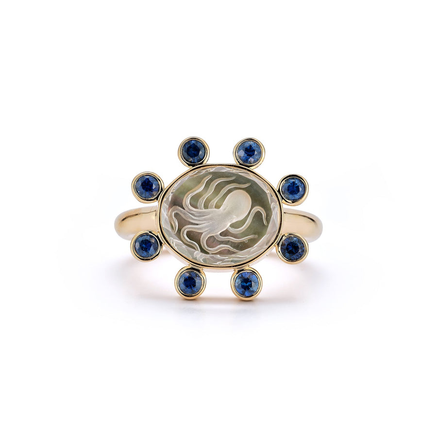 Small Caspian Ring- Deep Sapphire