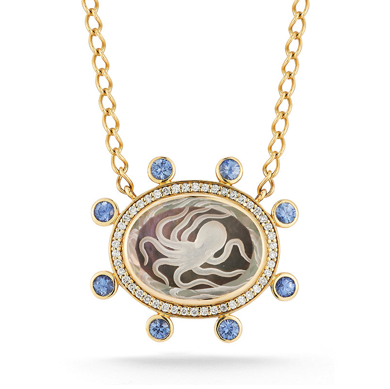 Large Caspian Necklace- Light Sapphire